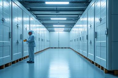 温度管理された倉庫内の医薬品コールドチェーン設備